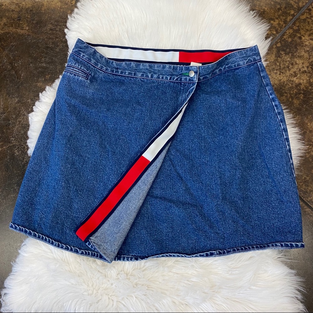 VTG Tommy Hilfiger Denim Wrap Skirt Size 14